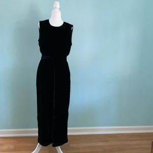 J Crew black velvet jumpsuit romper